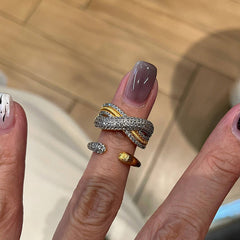 Wave Cross Brushed Ring Fashion Trend