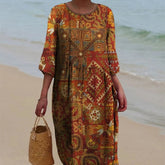 Ladies Fashion Floral Pattern 3D Special Dress