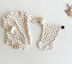 Baby Boys Girl Clothes Newborn Boys Girls Romper Jumpsuit hats Long Sleeves White Blue Playsuit For Newborn Kids