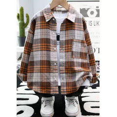 Children's Shirts, Boys' Plaid Shirts, Long Sleeves