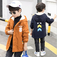 Children's jacket winter new plus velvet Korean version of the big children's tide loaded children's windbreaker boy casual children's clothing men