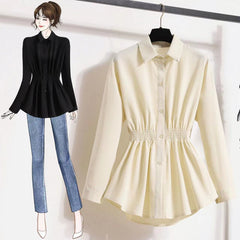 Women's Long Sleeve Casual Fat Hiding Top