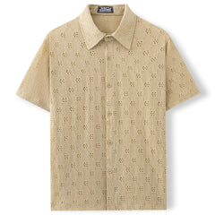 Hollow Jacquard Summer Casual Short Sleeve
