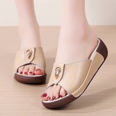 Women's Wedge Height Increasing Platform Shoes Mother With Skirt Sandals