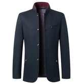 Business Stand Collar Woolen Coat