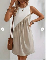 Colorful Square Neck Round Neck Dress