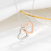 Simple Two-tone Heart Buckle Stainless Steel Necklace