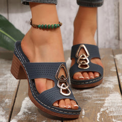 Wedge Platform Slippers Women's Shoes Chunky Heel Platform Fish Mouth I-shaped