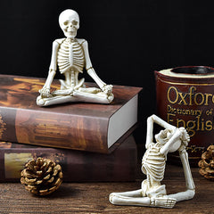 Halloween Horror Desktop Decoration Resin Ornaments Feature Modeling Yoga Skull Skeleton