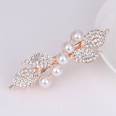 Simple Pearl Alloy Large Bow Hairpin Headdress