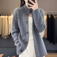 Women's Knitted Cardigan Thickened Twist