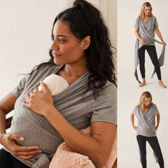 European And American Summer Maternal And Child DDMOMMY Short Sleeve Postpartum Nursing Top