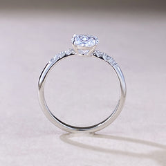 S925 Sterling Silver Minimalist Big Diamond Ring