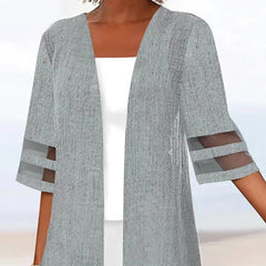 Hollow-out Sleeves Cotton And Linen Non-buckle Cardigan Cape Coat