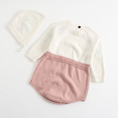 Embroidered one-piece baby girl triangle romper