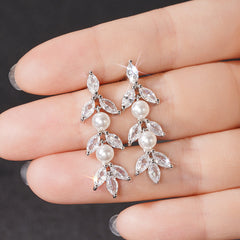 Eardrops Flower Beads Delicate Earrings