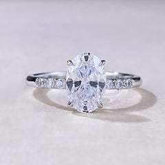 S925 Sterling Silver Minimalist Big Diamond Ring