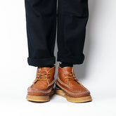 Men's Cowhide Vintage Handmade Stitching Square Head Workwear Leather Shoes