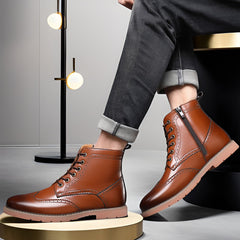 Men's High-top Business Casual Leather Shoes British Martin Boots
