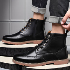 Men's High-top Business Casual Leather Shoes British Martin Boots