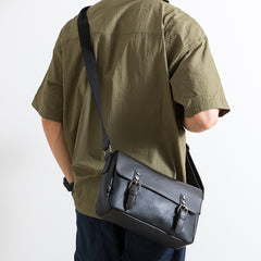 Korean Men's PU Leather Retro Flip Literary Shoulder Bag