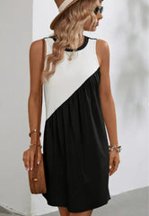 Colorful Square Neck Round Neck Dress