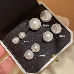 925 Silver Stud Earrings Female Large Pearl Earrings