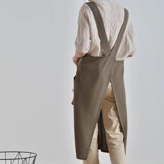 Women's Simple Solid Color Cotton And Linen Plus Size Apron