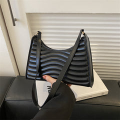 Commuter Simple Textured Underarm Bag For Women