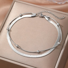 Simple Double Layer Snake Bone Anklet Sexy All-matching