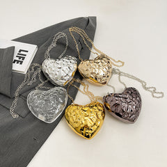 Shiny Heart-shaped Meteorite Acrylic Shoulder Messenger Bag