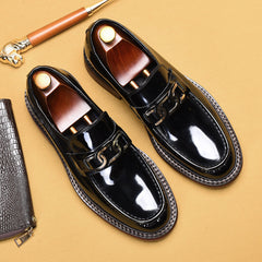 Business Casual Loafers Horsebit Buckle British Style