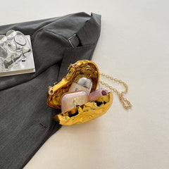 Shiny Heart-shaped Meteorite Acrylic Shoulder Messenger Bag