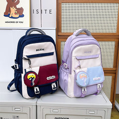 Backpack For Junior High School Girls Large Capacity Lightweight