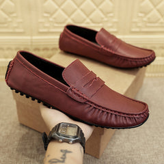 Men's Fashion British Leather Beanie Shoes