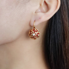 Chinese Style Earrings Eardrops Hollow Pattern Ancient Costume