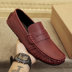 Men's Fashion British Leather Beanie Shoes