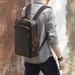 Men's Simplicity Vintage Casual Leather Backpack