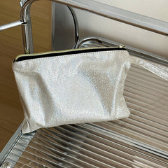 High-grade Bronzing Hand Carrying Cosmetic Bag Pencil Case Waterproof Wash Bag