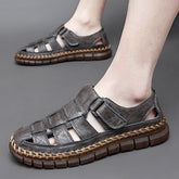 Plus Size Men's Beach Sandals Retro Hollow Out
