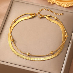 Simple Double Layer Snake Bone Anklet Sexy All-matching
