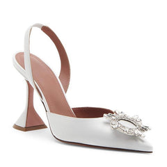 Baotou Dew Heel Plus Size Rhinestone Buckle Shoes