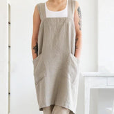 Women's Simple Solid Color Cotton And Linen Plus Size Apron