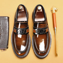 Business Casual Loafers Horsebit Buckle British Style