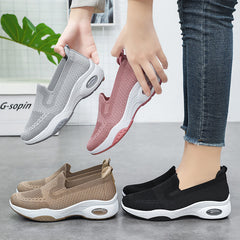 Women's Platform Flying Woven Casual Slip-on Height Increasing Cloth Shoes