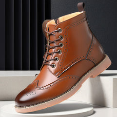 Men's High-top Business Casual Leather Shoes British Martin Boots