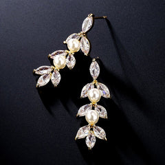 Eardrops Flower Beads Delicate Earrings