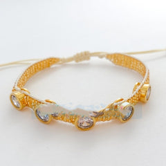 Heart Cross Zircon Bead Bracelet