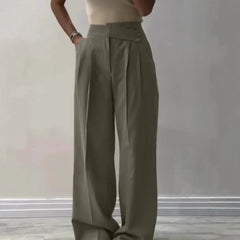 Women's Irregular Waist Wide Leg Pants Suit Pants