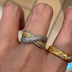 Wave Cross Brushed Ring Fashion Trend